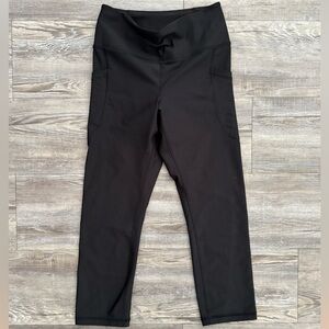 Old Navy Powersoft High Rise Leggings Black Size S Side Pocket Activewear